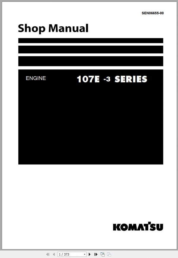 Komatsu Forklift Truck FH160 1 Engine 107E 3 Series Shop Manual SEN06655 00 1