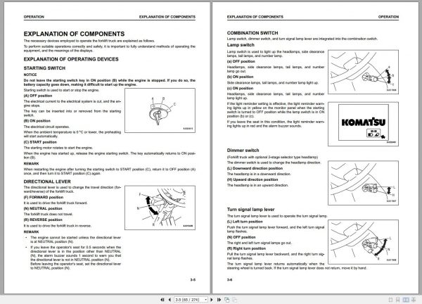 Komatsu Forklift Truck FH60 2 FH70 2 FH80 2 51001 up Operation Maintenance Manual PEN00922 02 2