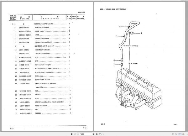 Komatsu Gasoline Engine P40 Part Manual PGCP400 03 2