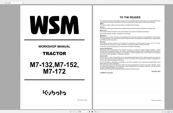 Kubota Agricutulral Equipment Collection Diagnosic Workshop Service Manual PDF DVD 1