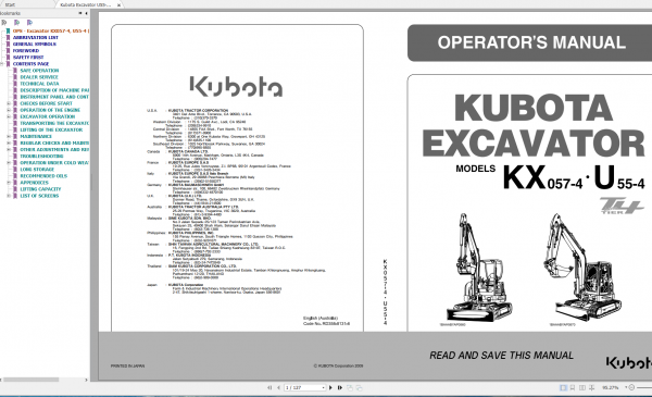 Kubota Construction Tractor Engine Operators Manual DVD 4