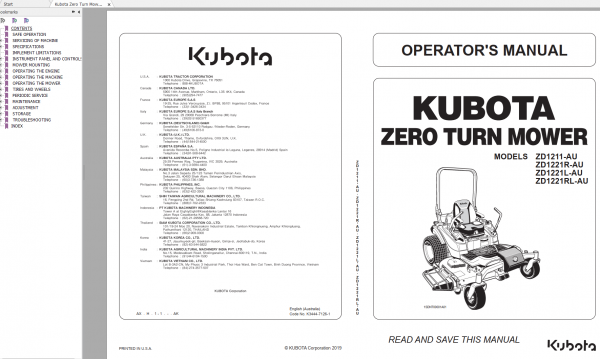 Kubota Construction Tractor Engine Operators Manual DVD 5