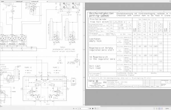 Liebherr Crawler Crane LR1140 Electric Hydraulic Circuit Diagram 1
