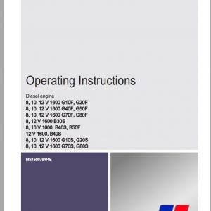 MTU Diesel Engine 12V 1600 G70F Operating Instructions MS150076 04E 2012
