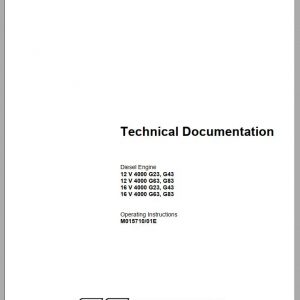 MTU Diesel Engine 16V 4000 G23 G43 Operating Instructions M015710 01E 2007