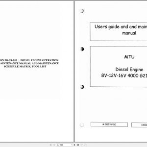 MTU Diesel Engine 16V 4000 G81 Users and Maintenance Manual M015570 01E