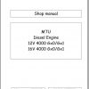 MTU Diesel Engine 16V 4000 Gx0 Gx1 Shop Manual MR20108 01E 2002