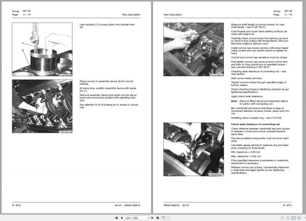 MTU Diesel Engine 16V 4000 Gx0 Gx1 Shop Manual MR20108 01E 2002 1