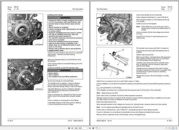MTU Diesel Engine 16V 4000 Gx0 Gx1 Shop Manual MR20108 01E 2007 1