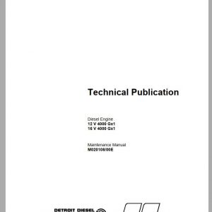 MTU Diesel Engine 16V 4000 Gx1 Technical Publication M020108 00E 2004
