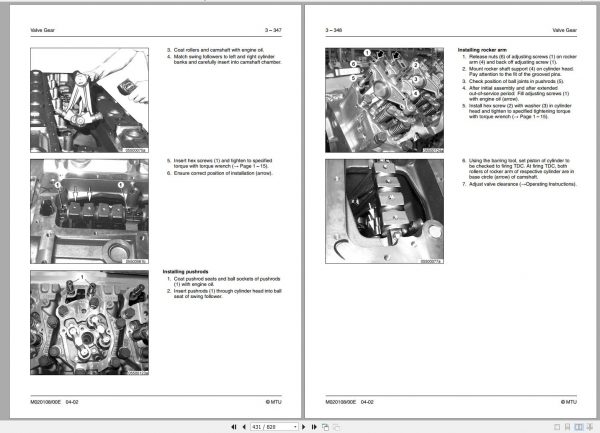 MTU Diesel Engine 16V 4000 Gx1 Technical Publication M020108 00E 2004 1