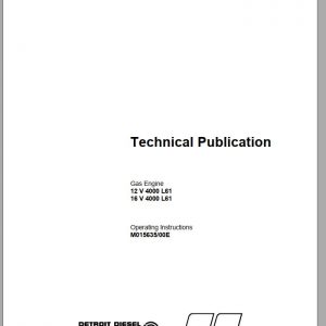 MTU Diesel Engine 16V 4000 L61 Operating Instructions M015635 00E 2004