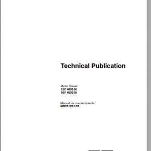 MTU Diesel Engine 16V 4000 M Maintenance Manual MR20102 10S 2002 ES