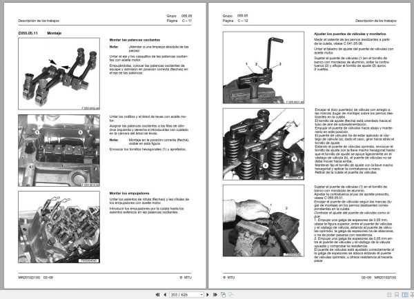 MTU Diesel Engine 16V 4000 M Maintenance Manual MR20102 10S 2002 ES 1