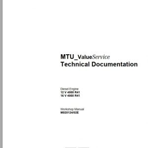 MTU Diesel Engine 16V 4000 R41 Workshop Manual M020124 02E 2009