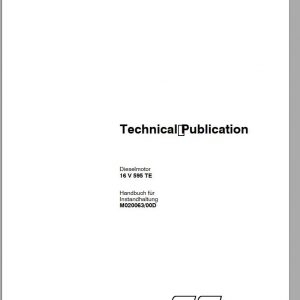 MTU Diesel Engine 16V 595 TE Maintenance Manual M020063 00D 2002 DE