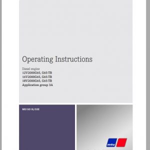 MTU Diesel Engine 16V2000G65 Operating Instructions MS15018 03E 2016