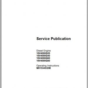 MTU Diesel Engine 16V4000G40 Operating Instructions M015345 20E 2000
