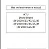 MTU Diesel Engine 18V 2000 G63 G83 Use and Maintenance Manual M015560 00E 2003