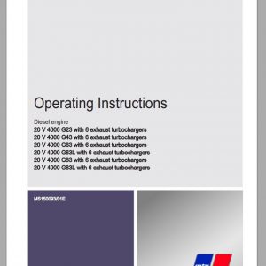 MTU Diesel Engine 20V 4000 G83L with 6 Exhaust Turbochargers Operating Instructions MS150093 01E 2012