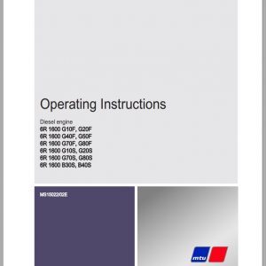 MTU Diesel Engine 6R 1600 G10F Operating Instructions MS15022 02E 2012