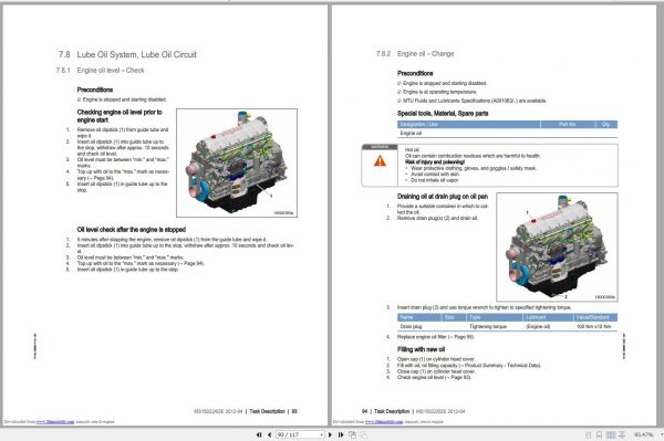 MTU Diesel Engine 6R 1600 G70S Operating Instructions MS15022 02E 2012 1