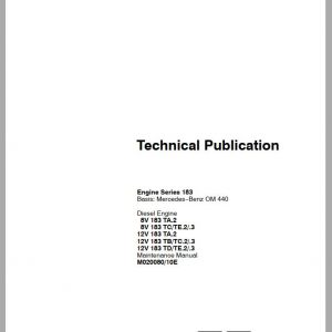 MTU Diesel Engine 8V 183 TC.2 Maintenance Manual M020080 10E 2002 1
