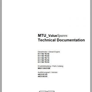 MTU Diesel Engine 8V 183 TE 62 Parts Manual M031135 21DE 2003 DE EN