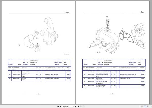 MTU Diesel Engine 8V 183 TE 62 Parts Manual M031135 21DE 2003 DE EN 1