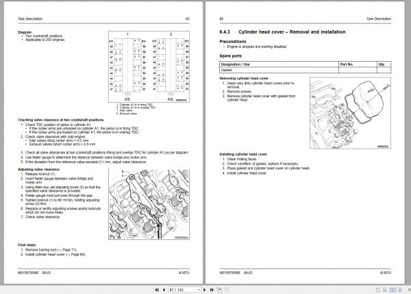 MTU Diesel Engine 8V 4000 R41 R41L R41R Operating Instructions M015575 06E 2008 1