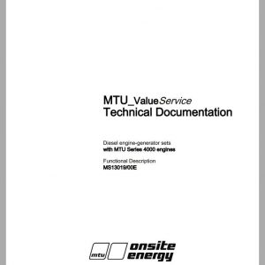 MTU Diesel Engine Generator with MTU 6 R 1600 Gx0 engines Technical Documentation MS13023 00E 2010