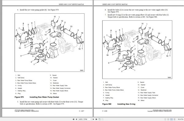 MTU Diesel Series 4000 12V 16V and Diesel Marine Engines Service Manual 6SE4011 1999 1