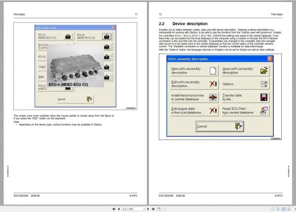 MTU Electronic Dialog System DiaSys 2.40SP1 Technical Documentation E53192 004E 2008 1