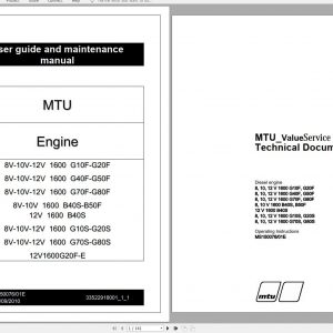 MTU Engine 12V 1600 G80S Operating Instructions MS150076 01E 2010