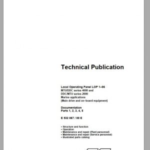 MTU Local Operating Panal LOp 1 06 Series 2000 4000 Marine Applications E 532 067 00 E 2002