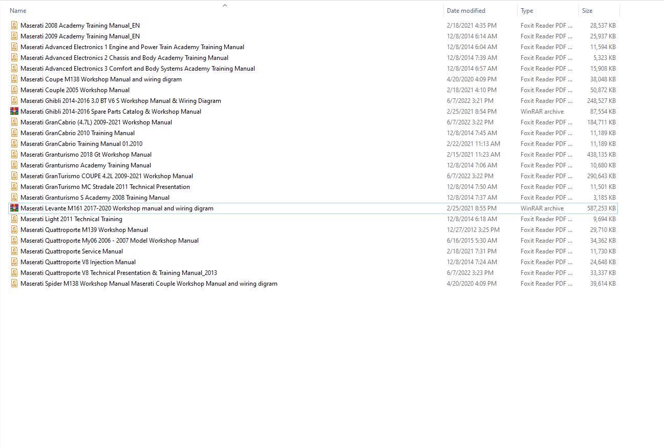 Maserati 2.13 GB DVD Workshop Manual Wiring Diagram 1