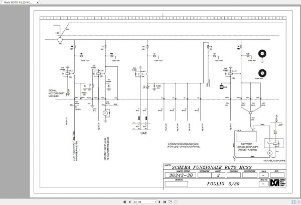 Merlo ROTO 45.25 MCSS 2010 Electrical Diagram 36343 3G EN13000 DE 2