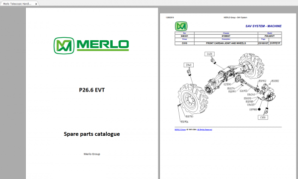 Merlo Telescopic Handler P26.6 EVT Spare Parts Catalogue 1