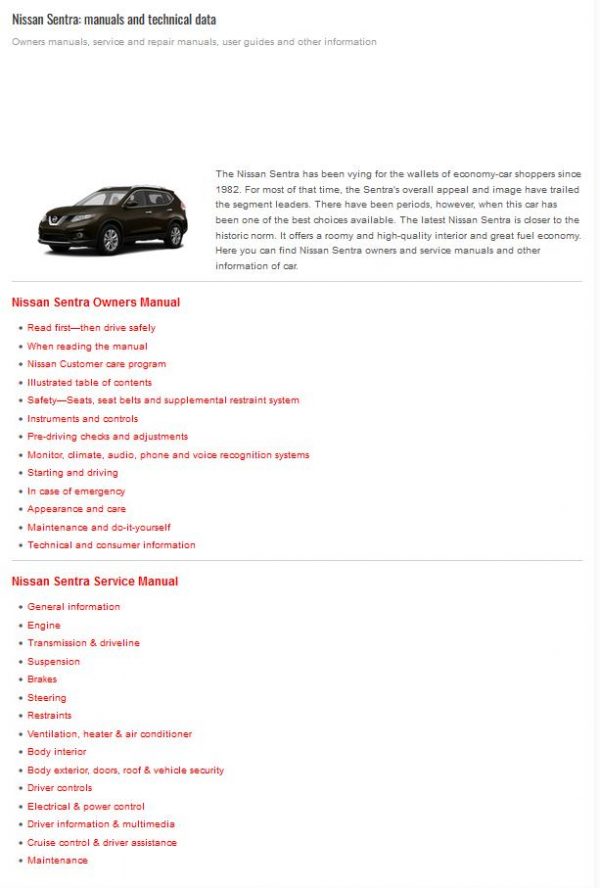 Nissan Sentra 2014 2022 Service Manual 1
