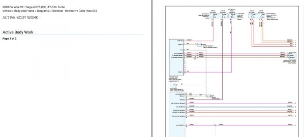 Porsche 911 Targa 4 GTS 992 F6 3.0L Turbo ELectric Wiring Diagram 2018