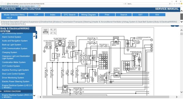 SUBARU FORESTER SERVICE MANUAL 2019 2020 2