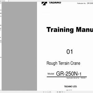 Tadano Rough Terrain Crane GR 250N 1 GR 250N 1 TC 01E Training Manual EN 1