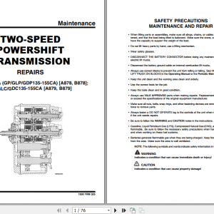 Yale Class 5 Internal Combustion Engine Trucks A878 GPGDPGLP135 155CA Service Manual 3