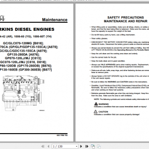 Yale Class 5 Internal Combustion Engine Trucks A878 GPGDPGLP135 155CA Service Manual