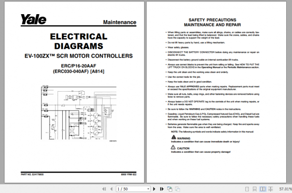 Yale Electric Motor Rider Trucks A814 ERC030AGBG Maintenance Manual 3e39b0d019aeb39ac