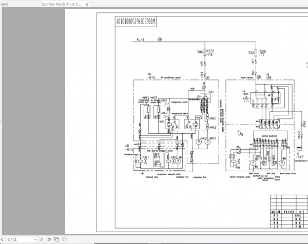 Zoomlion Mobile Truck Crane QY25V431.3 Electric Wiring Diagram 2