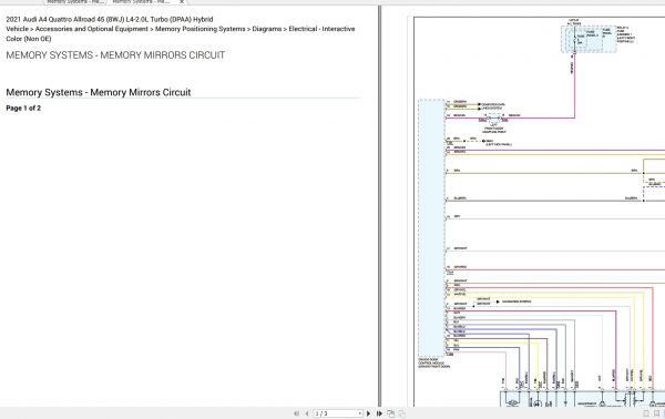 Audi A4 Quattro Allroad 45 8WJ L4 2.0L Turbo DPAA Hybrid Electrical Wiring Diagram 2021 2