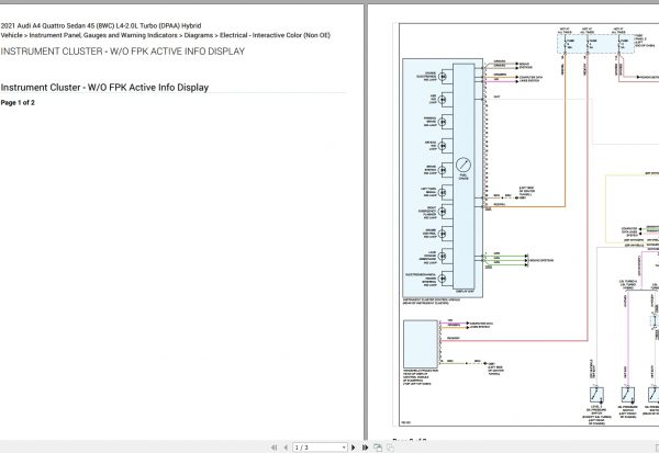 Audi A4 Quattro Sedan 45 8WC L4 2.0L Turbo DPAA Hybrid Electrical Wiring Diagram 2021 2