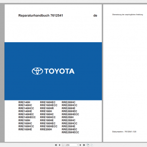 BT Forklift Reflex RRE140 250H from 6445237 Repair Manual with new Error Codes 1