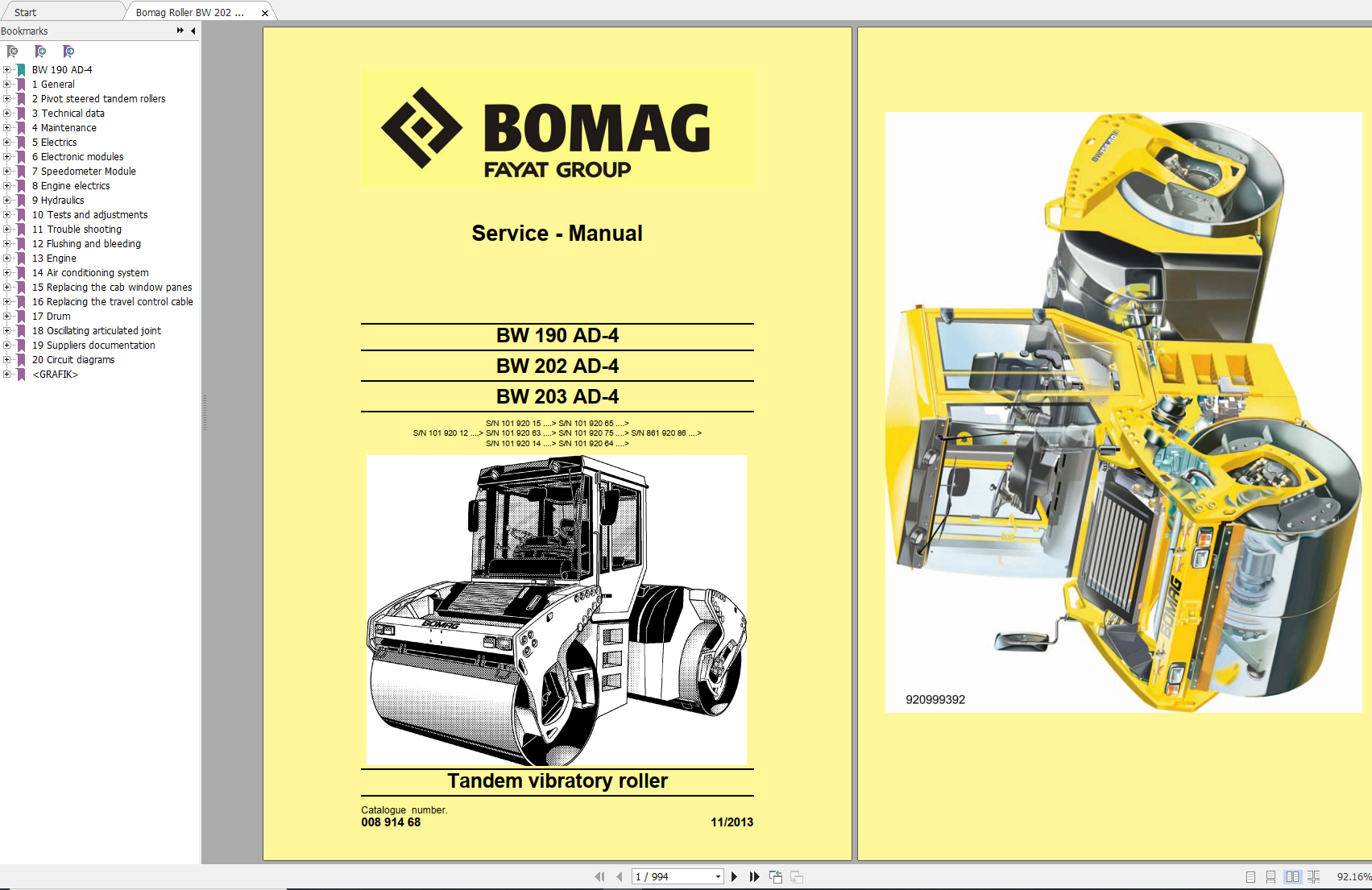 Bomag Roller BW 202 AD 4 Service Manual 00891468 11.2013 1